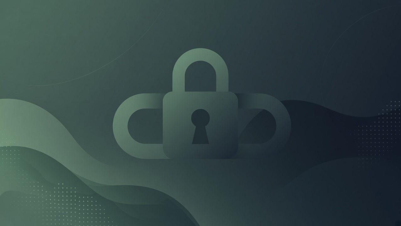 Abstract illustration of a locked link for private note sharing.